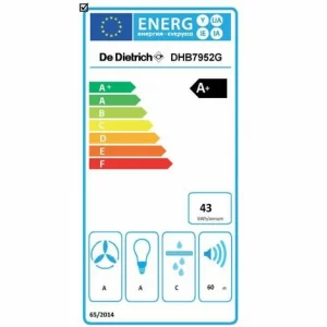 Dekorative Wandhaube 90cm 60db 394m3/h Edelstahl/Glas – Dhb7952g – De Dietrich 7